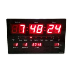 Ρολόι Τοίχου Ψηφιακό Πλαστικό Μαύρο 33x20cm HB3320
