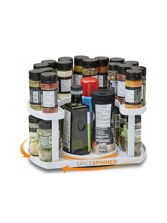 Spinner KYL-30514847 Περιστρεφόμενος Οργανωτής Μπαχαρικών Πλαστικός Λευκός