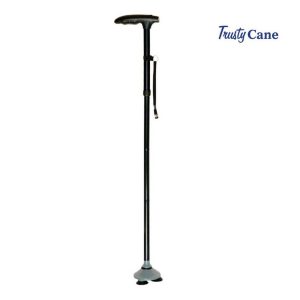 Πτυσσόμενο Μπαστούνι Στήριξης με Περιστρεφόμενο Πέλμα, Φακό LED και Ρύθμιση Ύψους