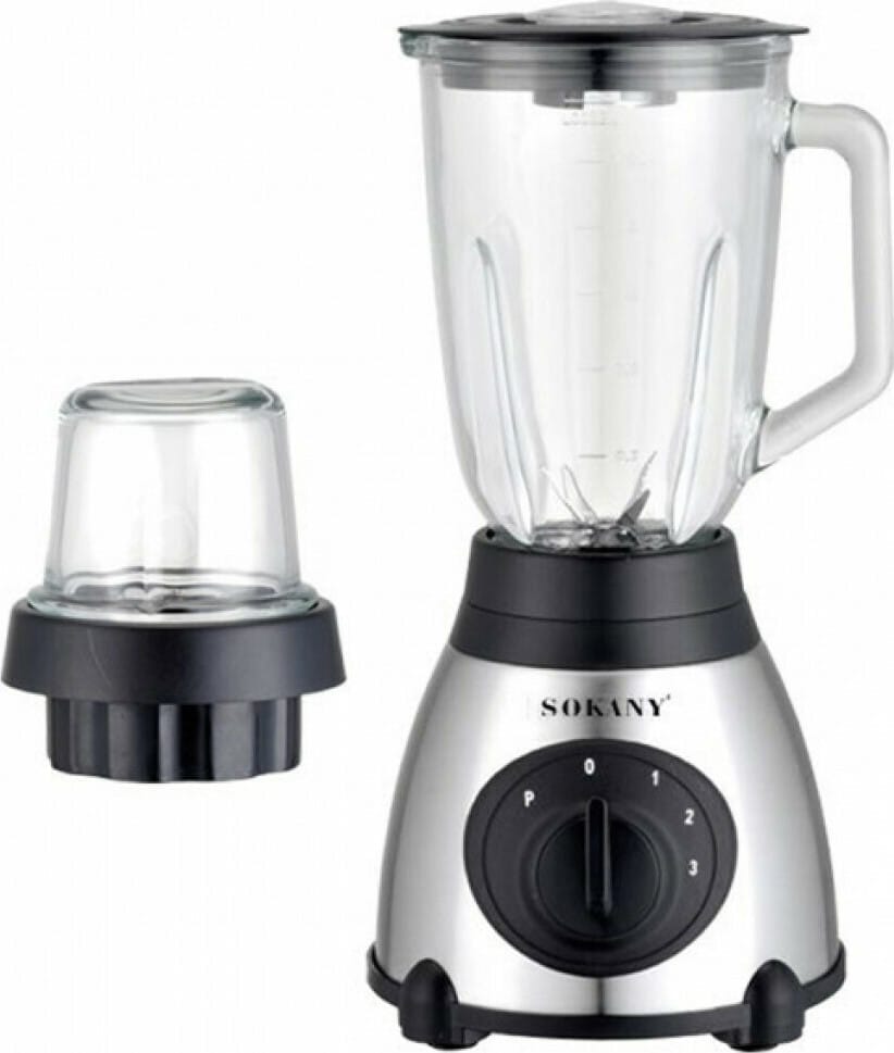 SK-144 Μπλέντερ με Γυάλινη Κανάτα 1.5lt 450W Inox