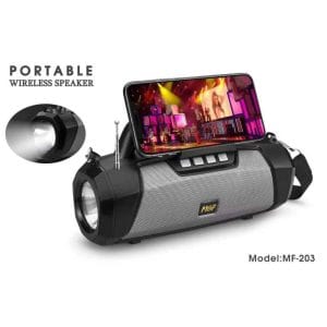 MF-203 Ηχείο Bluetooth 5W με Ραδιόφωνο και Διάρκεια Μπαταρίας έως 3 ώρες Μαύρο