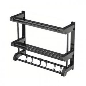 HTS00135 Ραφιέρα Μπάνιου Μονή Επιτοίχια Inox Μπλε