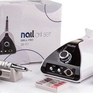 ZS-711 Τροχός Νυχιών Ρεύματος 35000rpm με Πεντάλ σε Λευκό Χρώμα 65W