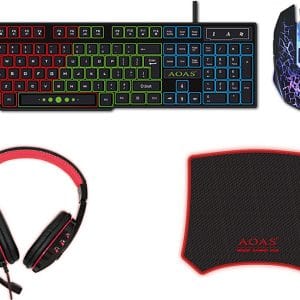 AS-1088 Σετ Gaming Πληκτρολόγιο με RGB φωτισμό & Ποντίκι (Αγγλικό US)