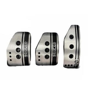 Σετ Πεταλιέρες Αυτοκινήτου Universal Αλουμινίου Ασημί 3τμχ 5592