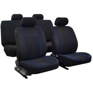 Σετ Καλύμματα Αυτοκινήτου 10τμχ Πολυεστερικά Universal Μαύρο / Μπλε 103760