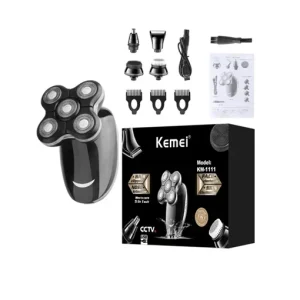 Επαναφορτιζόμενη ξυριστική μηχανή Kemei KM-1111 μαύρη
