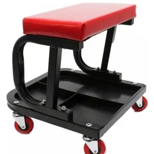 Σκαμπό Εργασίας Συνεργείου w16827 έως 150kg με Ρόδες Κόκκινο/Μαύρο