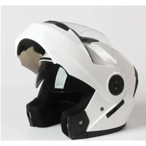 Κράνος μοτοποδηλατου Flip-up NEVA Μαύρο Ασπρο με γυαλιά ηλίου 	RX1858