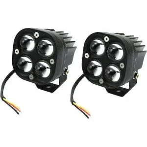 Σετ 2τμχ Προβολάκια LED COB 40W Λευκού-Κίτρινου Φωτισμού IP67 OEM 30121 – Μαύρο