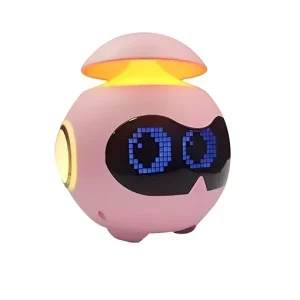 Ψηφιακό ρολόι ξυπνητήρι emoticon με οθόνη LED – ηχείο φωτιστικό ροζ