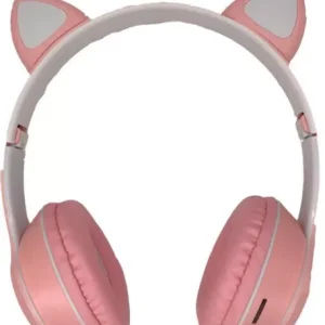 Cat Ears Ασύρματα Bluetooth On Ear Ακουστικά Ροζ MZ-023