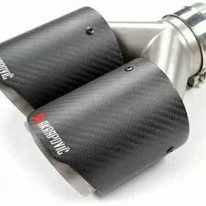 Μπούκα Εξάτμισης Διπλή Φ60-63 Akrapovic Inox Carbon