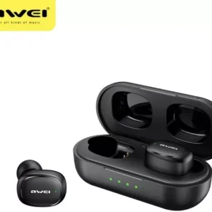 Awei T13 Pro In-ear Bluetooth Handsfree Ακουστικά με Αντοχή στον Ιδρώτα & Θήκη Φόρτισης Μαύρο