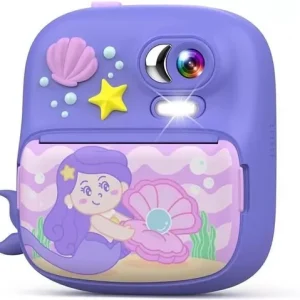 S8 Γοργόνα Παιδική Φωτογραφική Μηχανή 12MP Full HD 1080pμε Θερμική Εκτύπωση Οπτικού Ζουμ 16x Μοβ