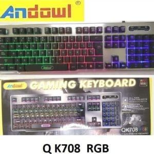 Andowl Q-K708 Gaming Πληκτρολόγιο με διακόπτες & RGB φωτισμό Αγγλικό US