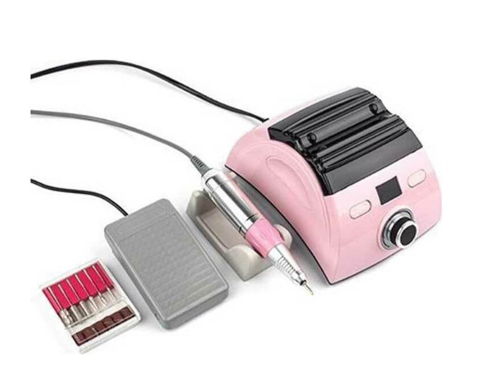 ZS-710 Τροχός Νυχιών Ρεύματος 65W Ροζ 30000 Στροφών με Πεντάλ