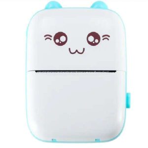 Mini Cat Θερμικός Εκτυπωτής για Φωτογραφίες με Bluetooth Λευκό - Γαλάζιο KLN-724032