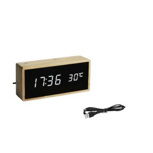 Ξύλινο Επιτραπέζιο Ψηφιακό Ρολόι με Ξυπνητήρι 103545