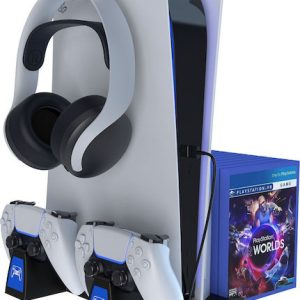 iPega P5009 multi-function base Βάση Φόρτισης για 2 χειριστήρια PS5 με φωτισμό LED Μαύρη PG-P5009