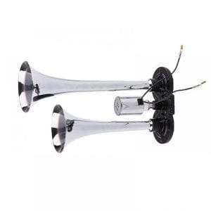 Διπλή κόρνα αέρος 12-24V για το αυτοκίνητο και το φορτηγό. Έχει έναν εστιασμένο και υψηλής διείσδυσης τόνο ισχύος για τους οδηγούς που θέλουν να ακουστούν. Η συσκευασία περιλαμβάνει βίδες τοποθέτησης. Τάση: 12-24V Ένταση ήχου: 120dB Διαστάσεις: 28 x 15 x 7 cm Βάρος: 0.456 kg