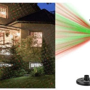 Χριστουγεννιάτικος Προβολέας Laser με Πράσινο / Κόκκινο Φωτισμό Ηλιακός IP44 Εξωτερικού Χώρου