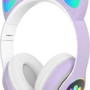 Cat STN28 Ασύρματα / Ενσύρματα On Ear Ακουστικά με Ραδιόφωνο με 7 ώρες Λειτουργίας Μωβ