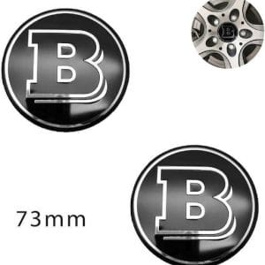 Αυτοκόλλητα Σήματα Αυτοκινήτου 7.5 x 7.5cm για Ζάντες Αυτοκινήτου σε Μαύρο Χρώμα 2τμχ