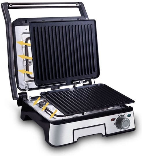 DSP 102594 102594 Τοστιέρα με Αποσπώμενες Πλάκες για 2 Τοστ 1800W Inox