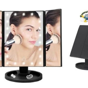 Τριπλός Καθρέφτης Μακιγιάζ Με Μεγέθυνση Και Φωτισμό 22 Led Μαύρος General Trade 1850701951434 - Generaltrade