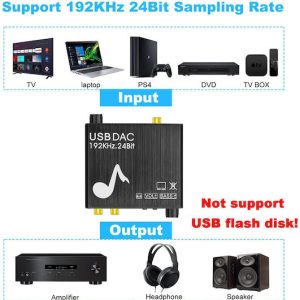 Dac-192khz/24bit Wy-02196 Μετατροπέας Coaxial / Toslink / RCA female σε Coaxial / Toslink / RCA female 1τμχ