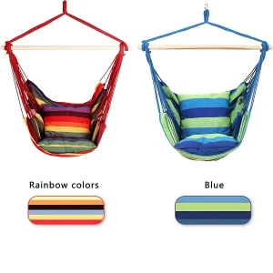 Κρεμαστή καρέκλα αιώρας με μαξιλάρι για εσωτερική βεράντα 90x130x130cm FX-9056 Πολύχρωμη 2 σχέδια