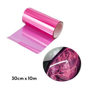 Μεμβράνη Φαναριών Αυτοκινήτου Αυτοκόλλητη 30cmx10m Ροζ W15492-p