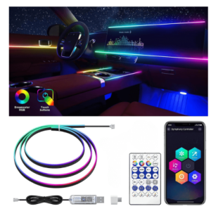 Διακοσμητικός Φωτισμός LED RGB 110cm Καμπίνας Αυτοκινήτου USB με τηλεχειριστήριο HW-0401/l-6