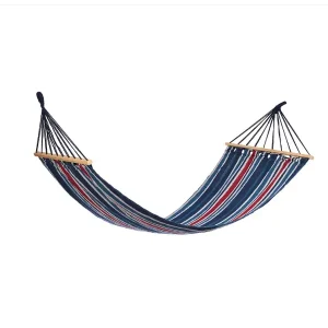 Αιώρα Μονή καμβά με ράβδους ξύλινους 200x80cm FX-9040 Κόκκινο-Μπλε