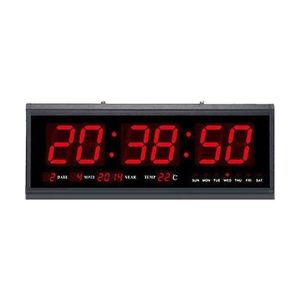 Πινακίδα LED Ρολόι Τοίχου Ψηφιακό Πλαστικό Μαύρο 46x22cm