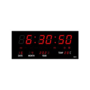 Ρολόι Τοίχου Ψηφιακό Πλαστικό Μαύρο 47x23cm