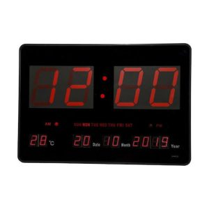 Ρολόι Τοίχου Ψηφιακό Πλαστικό Μαύρο 46x32cm