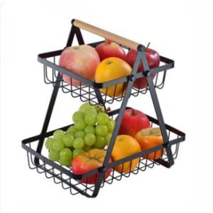 Φρουτιέρα Μεταλλική 2 Επιπέδων Μαύρη