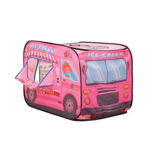 Φορητή Παιδική Σκηνή Πτυσσόμενη 110x70x70cm CFH333P Ροζ χρώμα εργαστήρι παγωτού