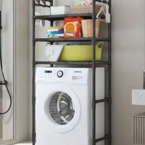 Ράφι Αποθήκευσης Πλυντηρίου Ρούχων Μαύρο