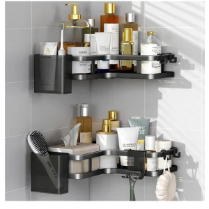 Corner Shower Caddy Γωνιακο Ραφι Μπανιου Μαυρο