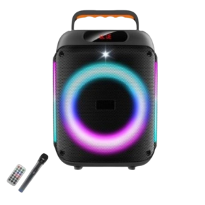Ασύρματο ηχείο Karaoke Partybox Bluetooth 10W 6,5″ με ασύρματο μικρόφωνο, τηλεχειριστήριο και πολύχρωμο φωτισμό GY-601