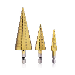 Σετ 3 Κωνικά Τρυπάνια Τιτανίου με Εξάγωνο Στέλεχος για Μέταλλο 102973