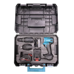 Σετ Κασετίνα Ηλεκτρικό Πολυεργαλείο Περιστροφικό Με Δύο Μπαταρίες 48W Μαύρο-Γαλάζιο