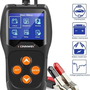 Konnwei KW600 Ψηφιακό Battery Tester με Κροκοδειλάκια