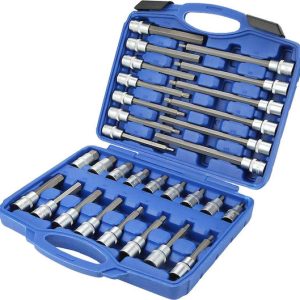 Μακριά Καρυδάκια με Μύτες Allen και Καρέ Υποδοχής 1/2'' Σετ 30τμχ 23040006