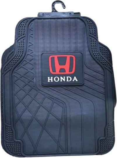 Αντιολισθητικά Πατάκια Αυτοκινήτου Μπροστινά και Πίσω Universal από Λάστιχο Σετ 4τμχ HW-0294 HONDA μαύρα