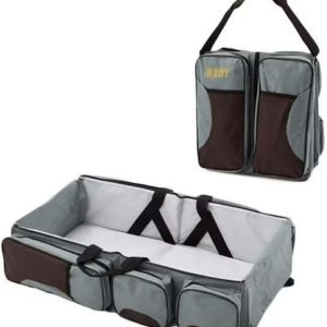 Πολυμορφικό Βρεφικό Κρεβατάκι 70cm-Τσάντα με 6 τσέπες HYD-015 Γκρι