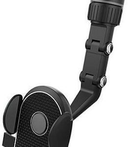 Βάση Κινητού Καθρέφτη Αυτοκινήτου περιστρεφόμενη 360μοίρες με Ρυθμιζόμενα Άγκιστρα bc-t18 Μαύρη